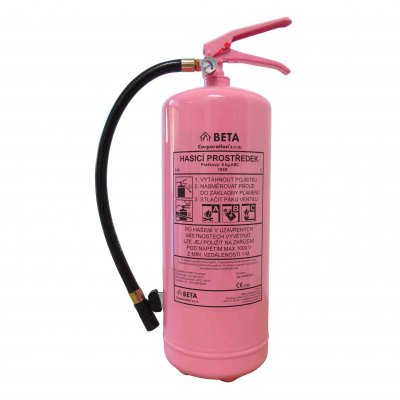 Designový růžový hasicí prostředek 6kg