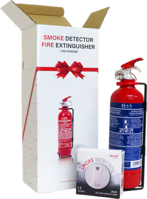 Dárkové balení - hasicí přístroj 1 kg práškový + detektor kouře