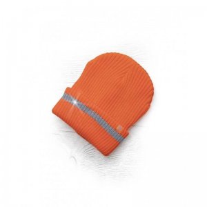 Zimní čepice pletená fleece  ARDON®SPARK s reflex. pruhem hi-vis oranžová