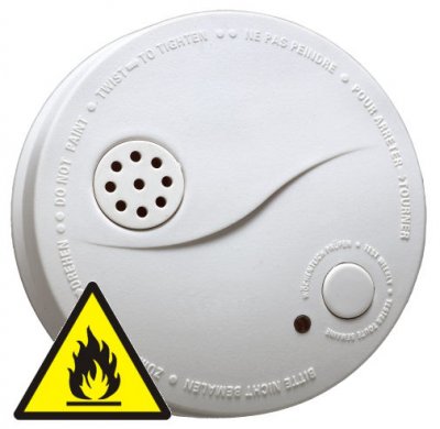Požiarny hlásič a detektor dymu Hütermann F1 alarm EN14604 - JB-S01