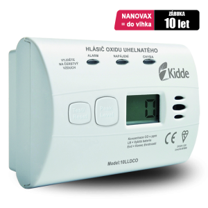 Kidde 10LLDCO CO-Detektor mit Alarm und LCD Display