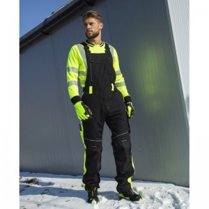 Nohavice s náprsenkou ARDON®NEON WINTER čierno-žlté 3XL