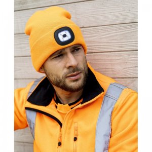 Zimná čiapka s LED svietlom ARDON®BOAST, oranžová hi-vis