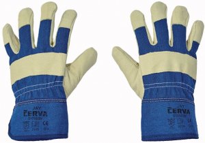 Pracovní a ochranné rukavice Červa JAY - vepřová kůže - 12 párů
