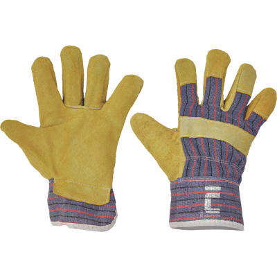 Pracovní a ochranné rukavice Červa TERN - hovězí kůže - 12 párů