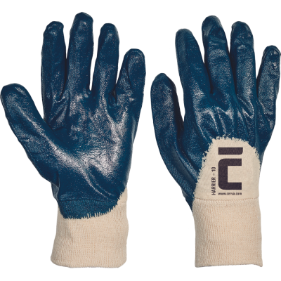 Pracovní a ochranné rukavice Červa HARRIER - bavlna máčená v nitrilu - 12 párů