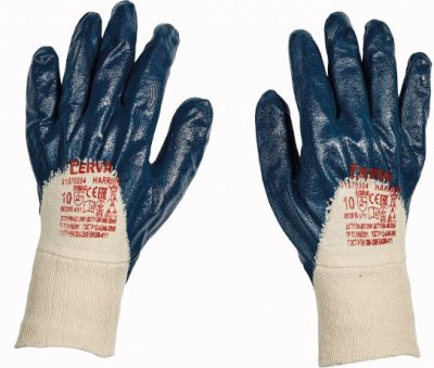Pracovní a ochranné rukavice Červa HARRIER - bavlna máčená v nitrilu - 12 párů