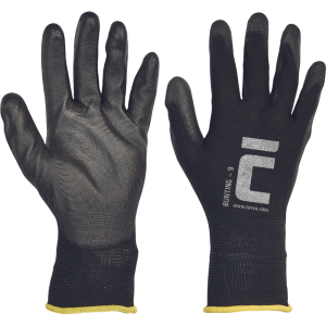 Pracovní a ochranné rukavice Červa BUNTING BLACK - nylon máčený v polyuretanu - 12 párů