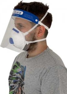 Ochranný štít na obličej s pěnovou výztuží