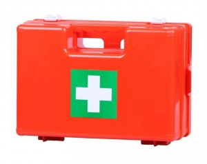 Prázdný plastový kufřík první pomoci s přihrádkami - střední