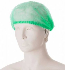 Jednorázová čepice z netkané textilie Mediskont zelená - balení 100 ks
