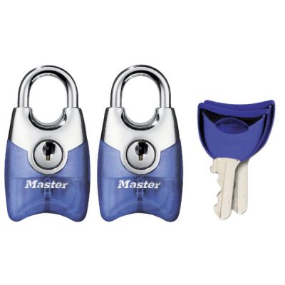 Master Lock Fusion 4630EURTAST set 2ks visacích zámků 20 mm (modrý)