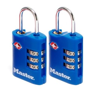 Master Lock TSA 4686EURT set 2 ks kombinačních visacích zámků - modrý