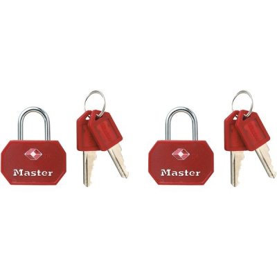 Master Lock TSA 4681EURTBLR  set 2 ks visacích zámků - červený