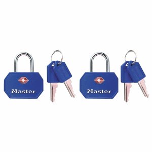 Master Lock TSA 4681EURTBLR  set 2 ks visacích zámků - modrý