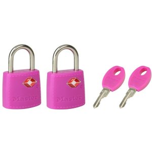 Master Lock TSA 4695EURTAST  set 2 ks visacích zámků - růžový