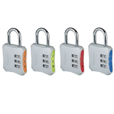 Master Lock 654EURD set dizajnových kombinačných visiacich zámkov (1 balenie / 4 ks)