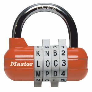 Master Lock 1534EURD kombinačný visiaci zámok - oranžový