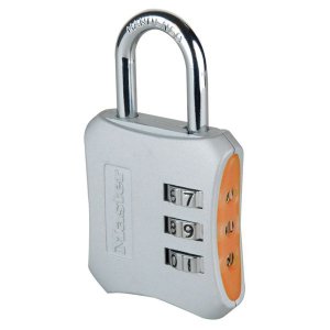 Master Lock 654EURD dizajnový kombinačný visiaci zámok - oranžový