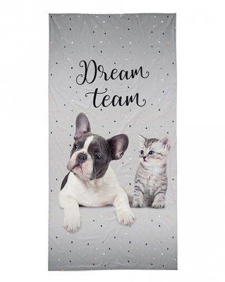 Bavlnená osuška Dream team - šedá