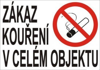 Samolepka Zákaz kouření v celém objektu 210 x 300 mm