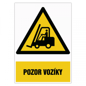 Bezpečnostná tabuľka - pozor vozíky 210 × 297 mm