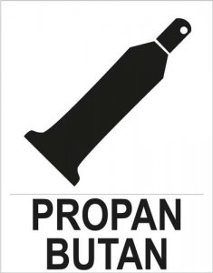 Propan-Butan-Aufkleber 150 x 210 mm