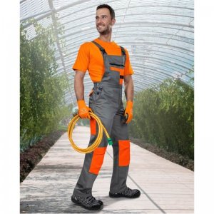 Nohavice s náprsenkou ARDON®2STRONG 03 sivo-oranžové