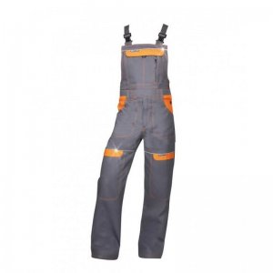 Nohavice s náprsenkou ARDON®COOL TREND sivo-oranžové predĺžené